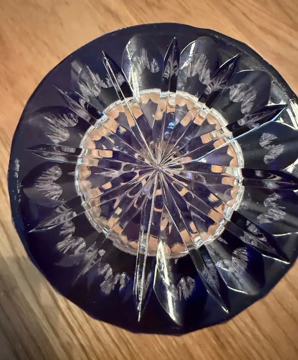 Bohemian Crystal Vase 8.25
